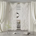 Elegant White Curtains For Bedroom Interior With Pleated Design And Tassel Trim