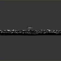 Detailed Terrain Model With Road Water Area Vegetation And Rocks
