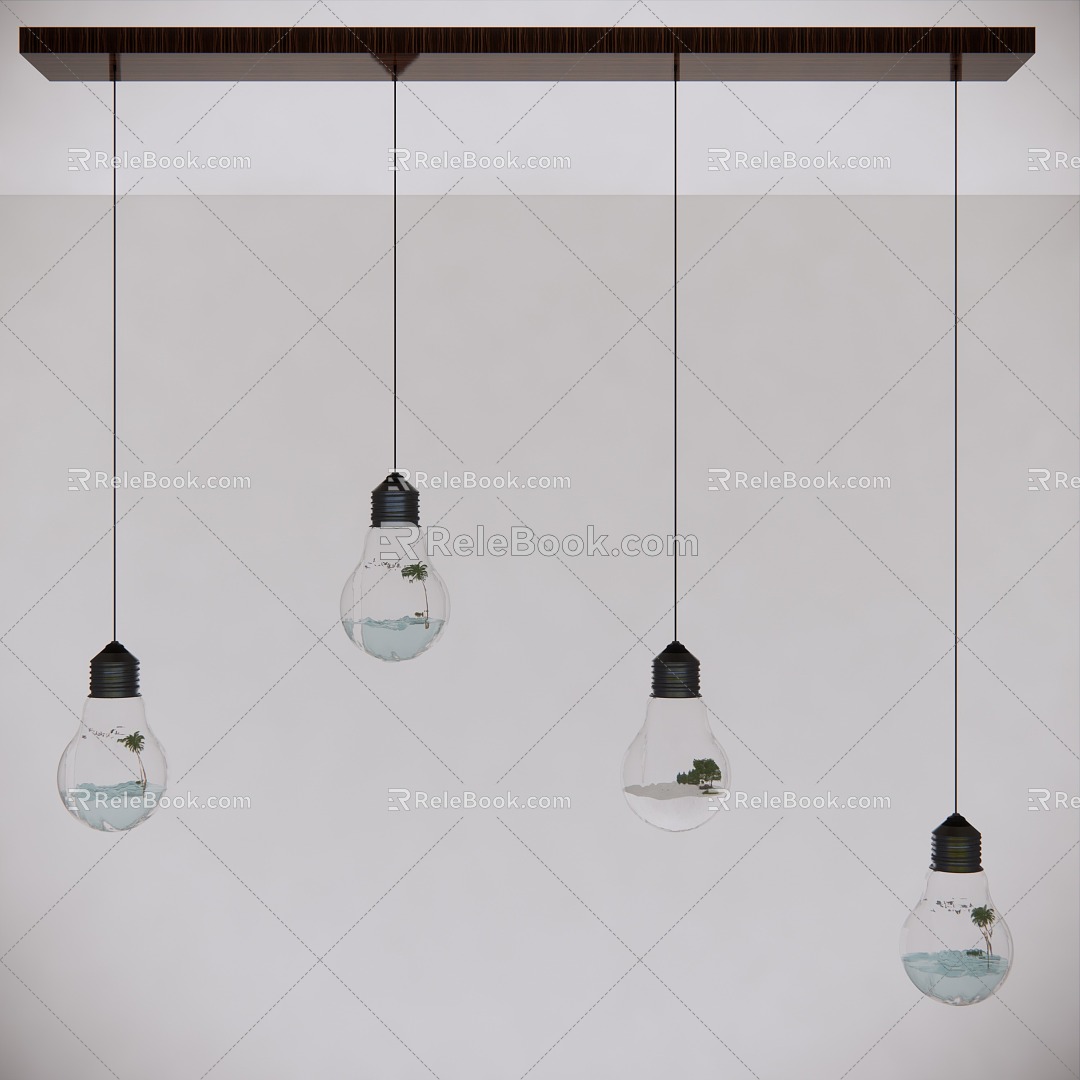 Modern pendant empty bulb 3d model