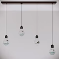 Modern pendant empty bulb 3d model