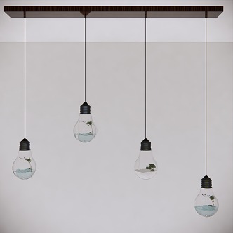 Modern pendant empty bulb 3d model