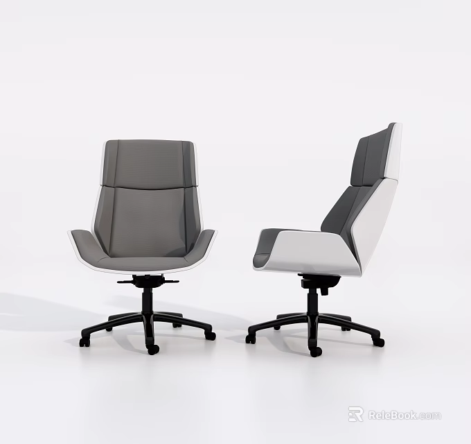Modern Ergonomic Office Chair With Comfortable Leather Seat And Adjustable Design 3d model 