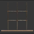 Detailed Reinforced Steel Scaffolding Model Featuring Metal Frame And Base Platform