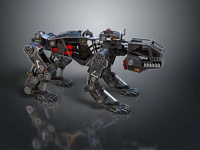 Complex Mechanical Tiger 3D Model With Metal Structure And Detailed Mechanical Parts 3d model