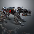 Complex Mechanical Tiger 3D Model With Metal Structure And Detailed Mechanical Parts