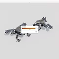 Decorative Metal Frog Figurines Pair With Detailed Features For Tabletop Decor