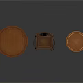 Traditional Wooden Furniture Set With Round Table Chair And Side Table