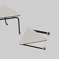 Modern Movable Corner Table With Light Wood Tabletop And Sturdy Black Metal Caster Wheels