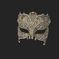 Silver Decorative Mask Featuring Intricate Floral And Scroll Patterns