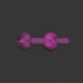 Pink Balloon Dog Sculpture With Shiny Surface And Reflection On Dark Background
