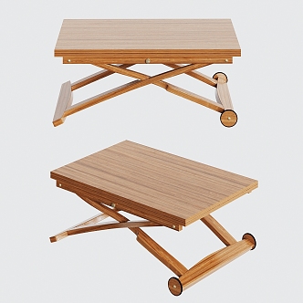 Modern Folding Table Solid Wood Outdoor 3d model