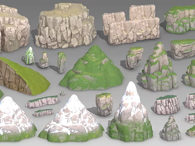 Realistic Stone and Wood Models with Various Shapes and Textures 3d model