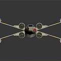 X Wing Starfighter Spacecraft Model With Detailed Design For Space And Aerospace