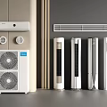 Variety of Modern Air Conditioners and Fans Including Wall Mounted and Floor Standing Units