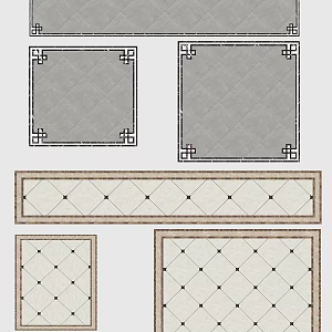 New Chinese Style Floor Tile Patchwork Floor Tile 3d model