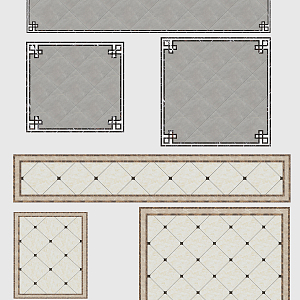 New Chinese Style Floor Tile Patchwork Floor Tile 3d model