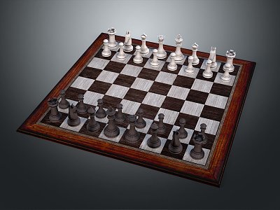 modern chess pieces 3d model