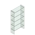 Green Glass Shelving Unit with Multiple Transparent Shelves for Modern Minimalist Spaces