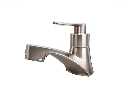 Sleek Modern Stainless Steel Faucet With Single Handle And Brushed Nickel Finish 3d model
