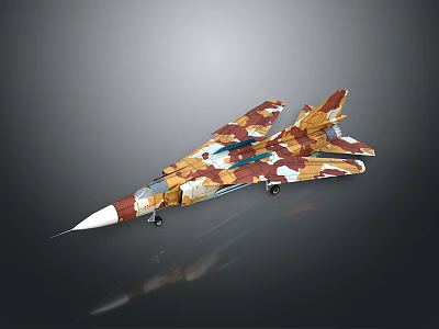 Colorful Camouflage Fighter Jet Model With Aerodynamic Design And Detailed Military Features 3d model