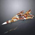 Colorful Camouflage Fighter Jet Model With Aerodynamic Design And Detailed Military Features