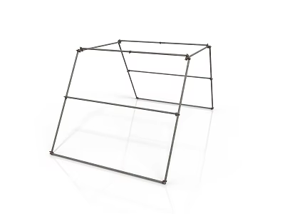 Black Metal Foldable Storage Rack With Multi Tier Shelves For Home Organization 3d model