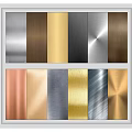 Construction Components Featuring Metal Sheets In Various Colors Brushed Textures And Metallic Tones 3d model
