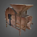 Traditional Wooden Agricultural Equipment With Circular Separation Mechanism And Feeding Inlet For Grain Processing