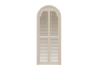 Modern louver door arc louver swing door 3d model