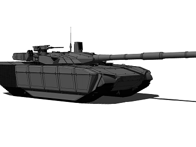 Modern Military Tank Design Featuring Long Gun Barrel Turret And Armor 3d model