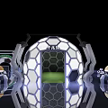 Futuristic New Moon Base With Hexagonal Structure And Green Interior Habitat