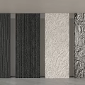 Decorative Wall Panels Featuring Black Vertical Lines White Rough And Gray Stone Textures 3d model