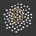 Elegant Household Decorative Item With Golden Rings And Clear Beads
