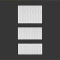 Three White Rectangular Items With Wavy Surface Texture On Dark Background 3d model