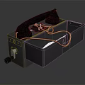 Retro Computer Communication Device With Black Handset Coiled Cord And Knob Detail