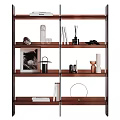 Modern Copper Metal Open Shelving Unit With Decorative Items Books Vases And Ornaments