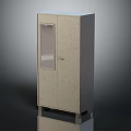 Practical Modern Storage Cabinet With Glass Door Neutral Tone And Stable Support Legs