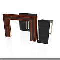 Sleek Modern Wooden Console Cabinet With Black Panels And Open Door Design