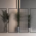 Modern glass partition glass screen Changhong glass partition 3d model
