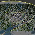Aerial View Planning of Residential Community With River Green Spaces and Systematic Layout
