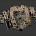 Futuristic Armored Mechanical Creature Featuring Multiple Legs Blue Lights And Heavy Armor