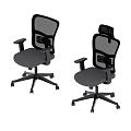 Two Modern Ergonomic Mesh Back Office Chairs with Adjustable Features and Wheels 3d model