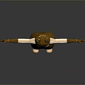 Fantasy 3D Character With Animal Ears Striped Top Brown Shorts Arms Outstretched