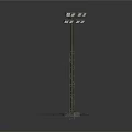 Industrial Outdoor Lighting Pole With Multiple Lamps Base Structure And Wiring Detail