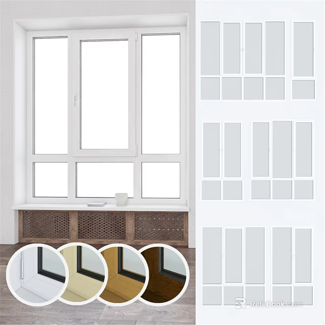Modern Casement Windows Interior Design With Various Color Options For Home 3d model 