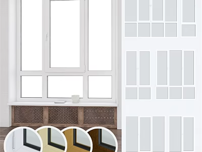 Modern Casement Windows Interior Design With Various Color Options For Home 3d model