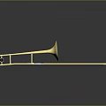 Shiny Golden Brass Trombone With Slide And Bell For Musical Performance
