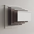 Curtain Samples In Various Colors Displayed On Wall For Selection 3d model