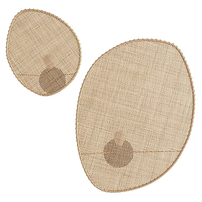 Set of Two Woven Round Rugs in Natural Beige with Textured Design for Home Decor 3d model
