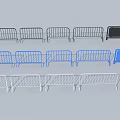 Temporary Metal Fences Barriers with Black Blue White Colors for Events Construction